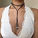 Sexy Sparkles Velvet Choker Necklace for Women Girls Gothic Choker Bolo Tie Chokers (A: 4 Pcs Set)