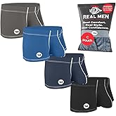 Real Men Bulge Enhancing Pouch Underwear for Men – 1 or 4 Pack Nylon 3 Inches- Ice Silk Mens Boxer Briefs ABCD Pouches XS-5XL