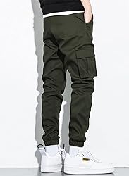 JMIERR Work Pants for Men Stretch Elastic Waist