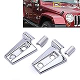 Sunny Chrome Trim Engine Hood Hinges Covers For 2007-2015 Jeep Wrangler JK 4 Doors
