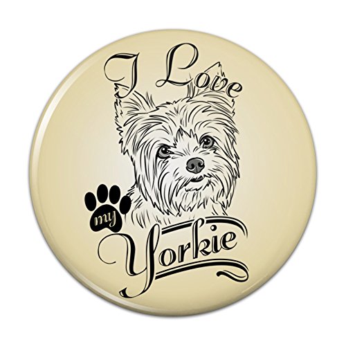 I Love My Yorkie Yorkshire Terrier Pinback Button Pin Badge - 1