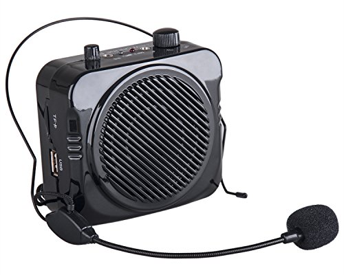 [Upgraded] DuaFire SmartVoize Ultra-Clear Rechargeable Voice Amplifier, Powerful Compact and Comfortable Portable Headset Microphone with FM Radio Recorder for Tour Guides, Teachers, Coaches, Costumes