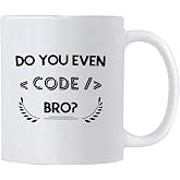 Casitika Computer Programmer Gifts. Do You Even Code Bro. 11 Ounce Nerdy Programming Coffee Mug. Gift idea for Geek Developer that Loves Coding.