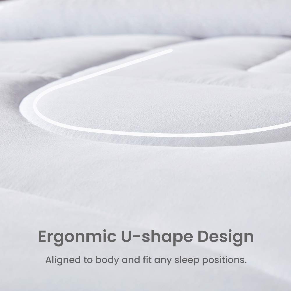 SLEEP ZONE All Season Comforter Down Alternative Soft Temperature Regulation Reversible Duvet, White, Twin