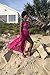 Kisscynest Women's High Waist Strappy Cut Out Bikini Sets Mesh Cover Ups Fuschia S
