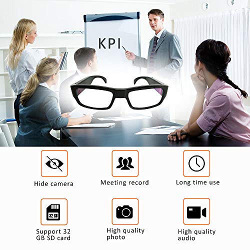 Spy Camera Glasses,1080P Spy Glasses with Hidden Camera,Mini Wearable