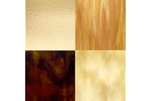 BINARI GLASS STUDIO 4 Amber Variety Stained Glass Sheets (8" x 10")