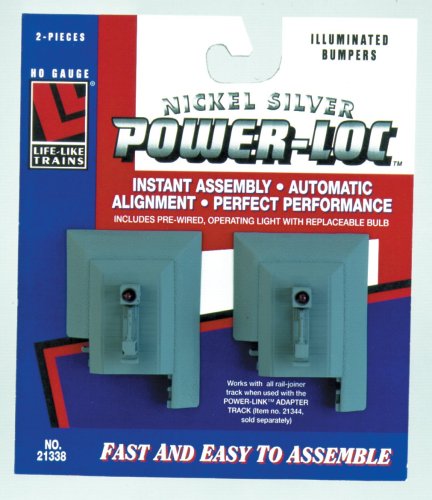 Life-Like Trains Power-Loc HO Scale Track - Illuminated Bumper, Nickel Silver