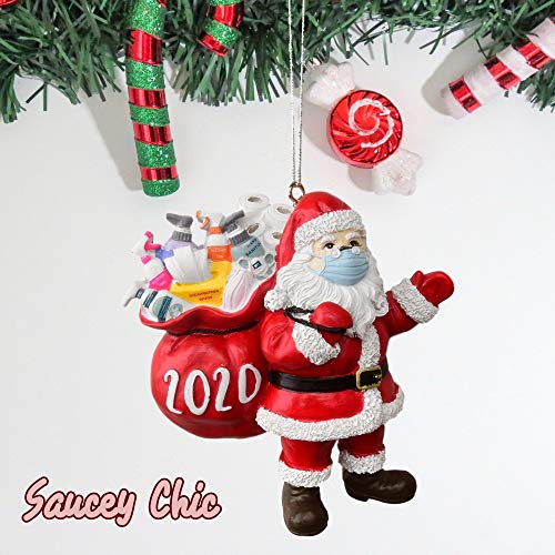 Saucey Chic 2020 Christmas Ornament Santa Wearing_Mask in Quarantine! Keepsake Unique Luxury Ornament for Tree (Silver… 5 Saucey Chic 2020 Christmas Ornament Santa Wearing_Mask in Quarantine! Keepsake Unique Luxury Ornament for Tree (Silver… - Image 4
