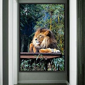signwin Framed Canvas Wall Art Lions Animals Chic...