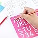 Shappy 4 Pieces Letter Stencil Alphabet Stencils Number Craft Ruler Decorative Plastic Letter Stencils Guides Set, Assorted Colors