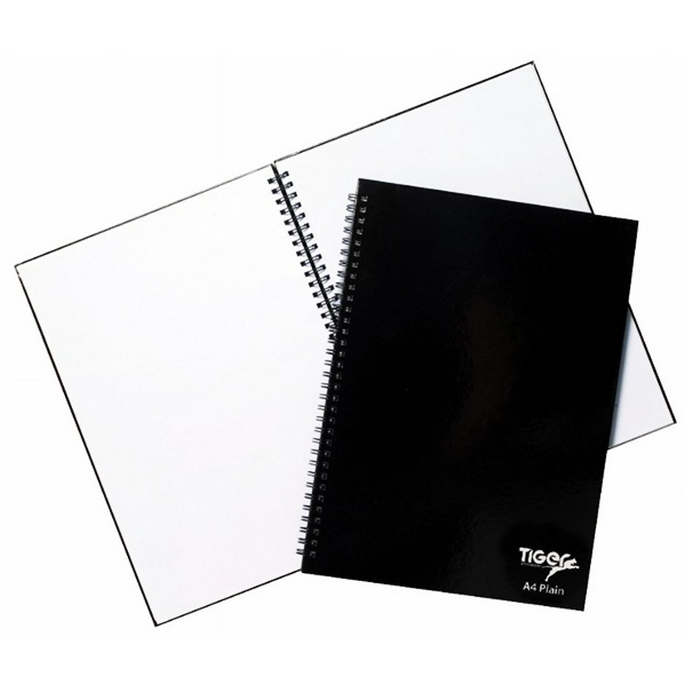 Tiger A4 Spiral Plain Notebook with Hard Cover