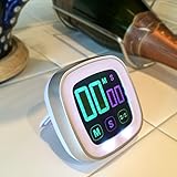 Best Kitchen Timer - 2 Color Large Digital Display - Countdown or CountUp for Cooking/School /Games - Loud Alarm - Strong Magnetic Back For Refrigerator - Compare to Taylor/GE/CDN - 1 Year Guarantee!