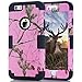 iPhone 6s Case, HOcase Camouflage Series, Durable Silicone Bumper and Hard Polycarbonate Shock & Scratch Resistant Case for Apple 4.7 inch iPhone 6s(2015) / iPhone 6(2014) - Pink+Black