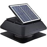 GBGS Solar Attic Fan 1750 CFM, Adjustable Polycrystalline Solar Panel, Rust Free Roof Mounted, Easy Installation, Noise Less Than 45db, 14in Air Duct For Garage, Hot, Environment (20x20x13in)
