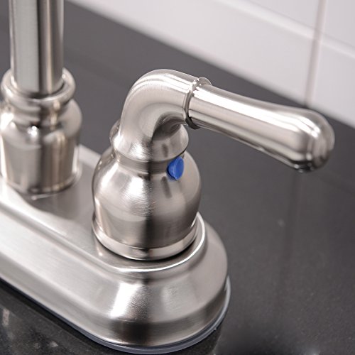 VCCUCINE Commercial Contemporary Brushed Nickel Two Handle Bathroom Sink Faucet, Without Included Pop Up Drain and Hot & Cold Water Hose - Thumbnail 6