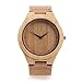 Bamboo Wooden Watch with Genuine Leather Strap Japanese Quartz Movement (Men, Brown 4)