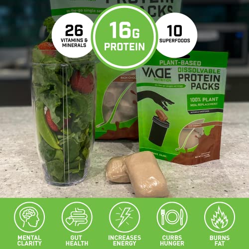 Vade Nutrition Dissolvable PlantBased Meal Replacement Packs Chocolate OnTheGo, 100