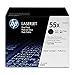 HP 55X Black High-yield Toner Cartridges for HP Printers (2-Pack) | Works with Printer Series: LaserJet Enterprise 500 MFP M525, P3015, LaserJet Pro MFP M521 | CE255XD