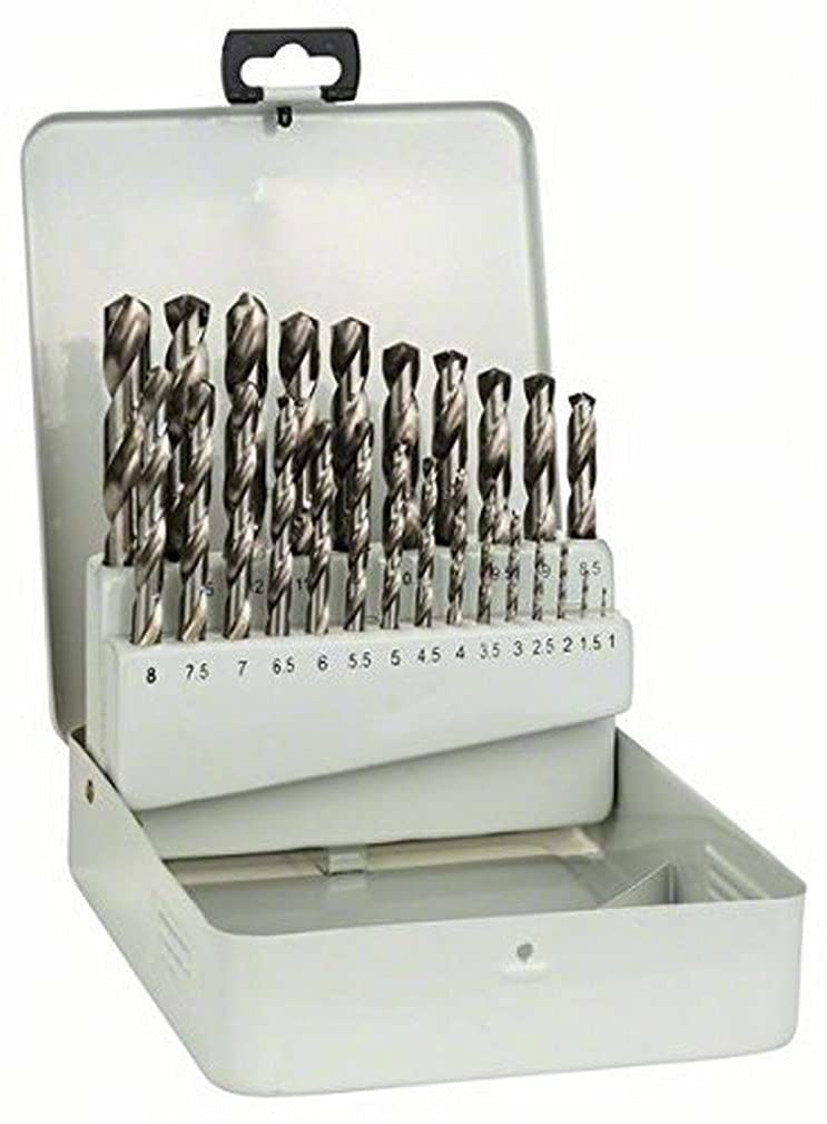 Bosch Professional 25-piece metal drill bit set HSS-G 135° DIN 338 (for metal, Ø 1 - 13 mm, Accessory Drill Driver)