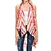 Basico Women's Open Asymmetrical Hem Print Chiffon Vest Cardigan (Large/ Xlarge, Vest #153)
