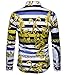 Versaces Men Shirt Leisure Palace Wind Digital Striped Print Long Sleeve Shirt, Black Yellow, L