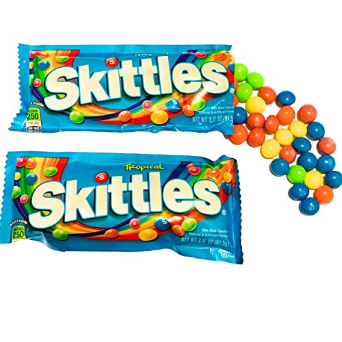 Skittles Tropical Flavored Fruit Candy | 2.17 oz Bags | 4 Pack - //coolthings.us