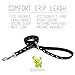 EcoBark Dog Leash - Soft & Reflective Comfort Training Leashes with Padded Handle - Strong Durable Heavy Duty - Training and Pulling for Small, Medium or Large Dogs (Black)
