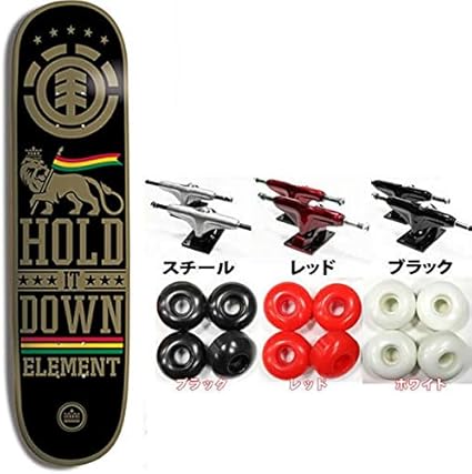 Amazon Element エレメント スケボーコンプリート Hold It Down 7 625 31インチ 選べるトラック ウィール スケボーケースとt型レンチ付 スケートボード ホワイトウィール スチールトラック Element エレメント スケートボード本体