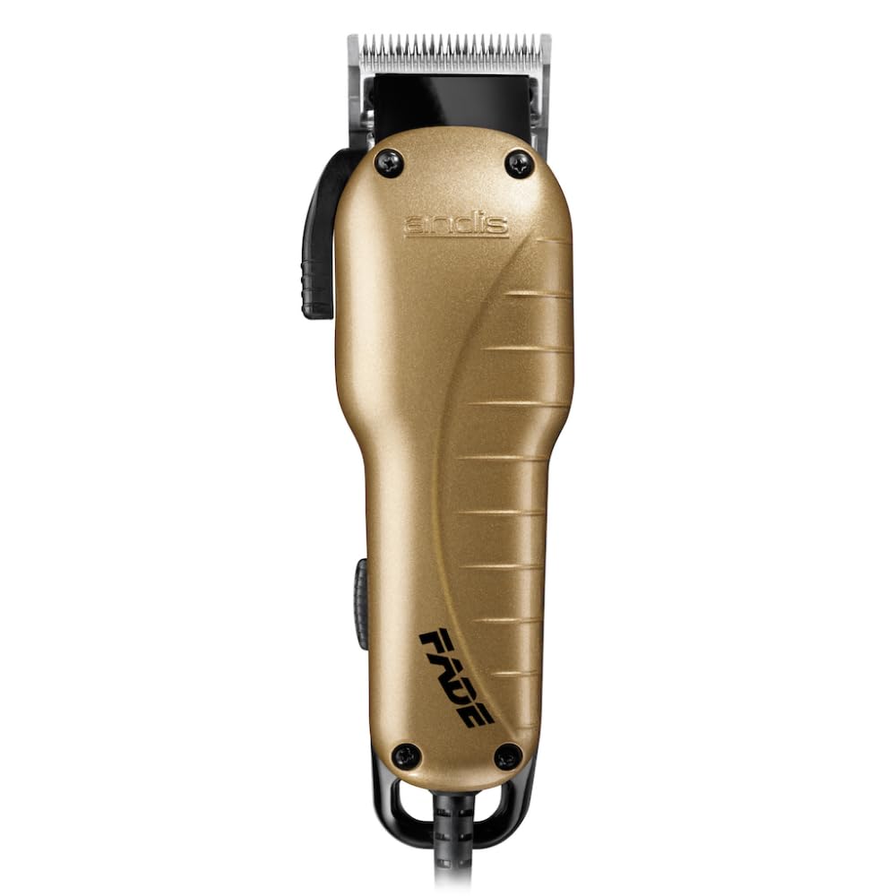 Andis - 66375 US-1, Fade Adjustable Blade Hair Clipper - Adjustable Length Settings, Cuts Wet/Dry Hair - Compatible with Corded/Cordless Trimmer, 220 Volts - for Hair & Beard Details - Metallic Gold