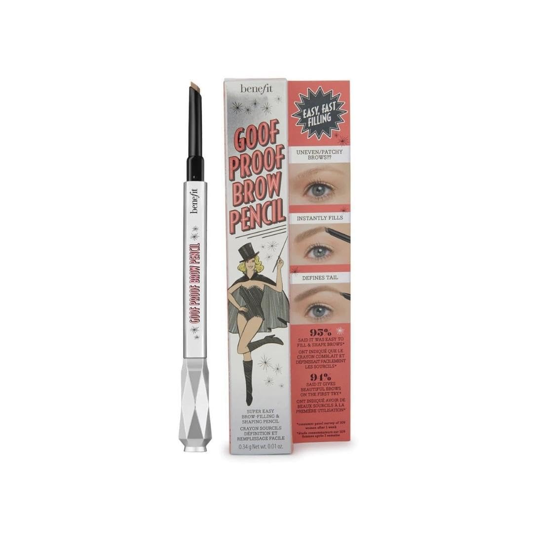 Photo 1 of 2pcs Benefit Goof Proof Brow Pencil Easy Shape Fill 2.5 Neutral Blonde, 0.01 Ounce