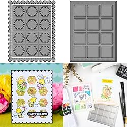 2 Sets Dotted Square Frame Dies for Card Making