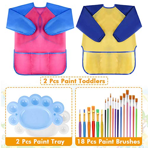 1 PAXCOO+Children+Waterproof+Painting+Palettes