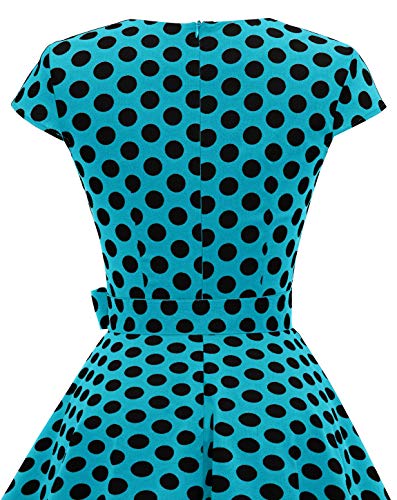 MuaDress Jurk Retro Jaren 50s 60s Cap Mouwen Vintage Rockabilly Prom Swing Jurken - Image 8