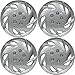 Hubcaps 15 inch Wheel Covers - (Set of 4) Hub Caps for 15in Wheels Rim Cover - Car Accessories Silver Hubcap Best for 15inch Cars Standard Steel Rims - Snap On Auto Tire Replacement Exterior Cap
