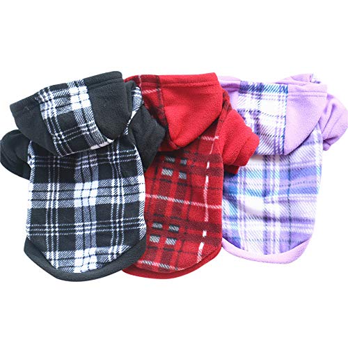 Longay Dog Pet Clothes Hoodie Warm Fleece Puppy Coat Apparel (Purple, XS)