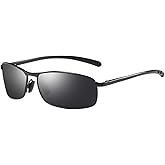 ZHILE Rectangular Polarized Sunglasses Al-Mg Alloy Temple Spring Hinge UV400