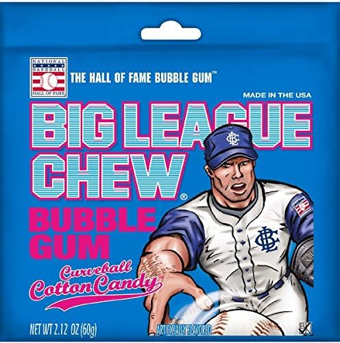 Big League Chew Bubble Gum Cotton Candy, 2.12 Ounce -- 108 per case.