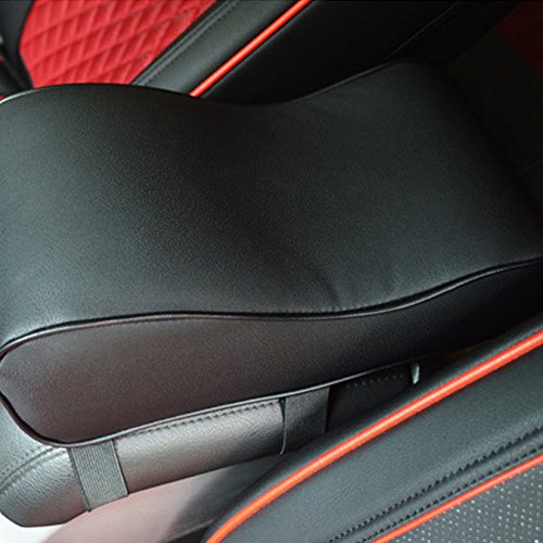 PU Leather Car Armrest Box Pad, Breathable Soft Memory Cotton Car Armrest Cushion Armrest Center Consoles Head Neck Rest Pillow Pad for Car Motor Auto Vehicle(Black)