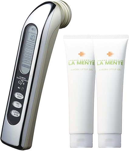 Amazon ブラン製薬 美顔器 超音波美顔器 オーロラシューティカルg7 ホームエステプレミアムセット 日本製 リフトアップ たるみ 毛穴 専用 オーロラリフタップジェル150g2本セット 1年保証 ラメンテ ラメンテ 美顔器 美容器