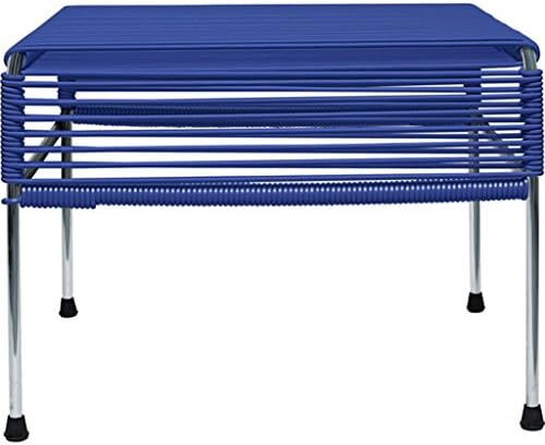 Innit Designs Atom Ottoman | Chrome Base - Deep Blue
