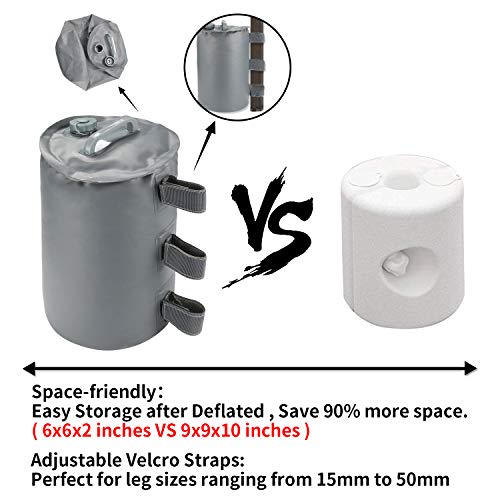 Buffalo Gear Canopy Water Weights Bag, Portable Leg Weights Water Fillable Weights for Pop up Canopy Tent Gazebo, 4pcs-Pack (Gray) - Thumbnail 5