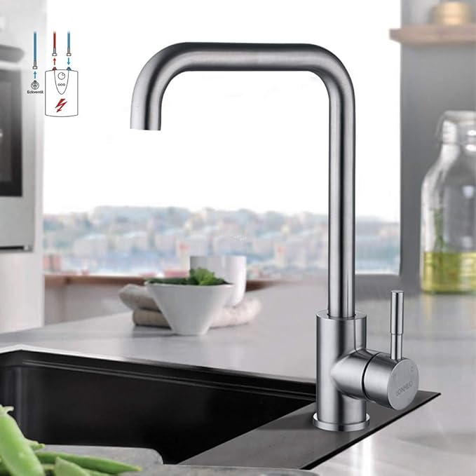 Wasserhahn Spültischarmatur 360° Schwenkbar für Küche | LONHEO Einhebelmischer Küchenarmatur Spültisch Mischbatterie | Edelst