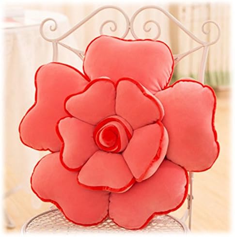 Cute 3D Novelty Pillow - Colorfull Flower Shape Seating Cushion，Nap Pillow and Back cushion for a Reading Nook, Bed Room, Watching TV or Office (PINK)