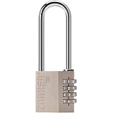 Zarker X50L - 4 Digit Heavy Duty Long Shackle Combination Lock, 1-Pack