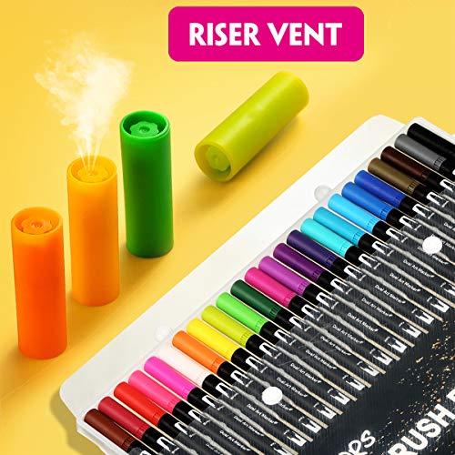 Keebor-Dual-Tip-Art-Brush-Pens-24-Pack-Brush-Tips-and-Fine-Point-Pens-Colored-Set-Good-for-Journal-Calligraphy-Planner-Coloring-Book