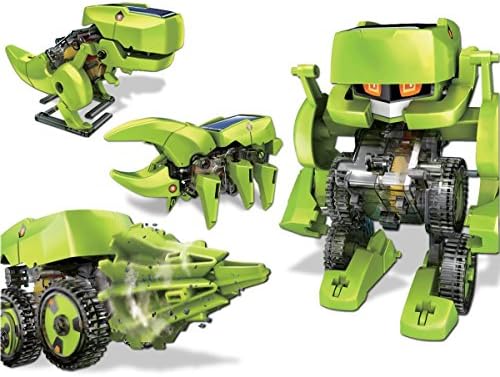 iLoonger T4 Transforming Solar Robot Kit– Robot Insect T-rex Drill Vehicle - Learning Toy Kit Educational Gift Mechanics Robotics