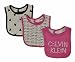 Calvin Klein Infant Girls Pink Rose Teddy Bear 3 Pack Bibs