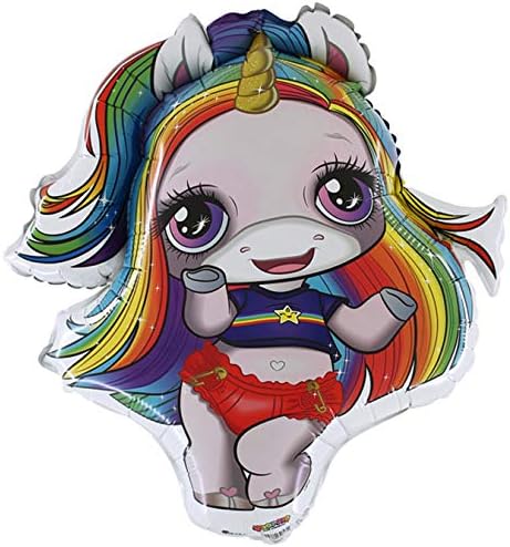 Toyland® 69cm (27") Poopsie Slime Surprise Rainbow Brightstar Girl Foil Balloon - Party Decorations, Large