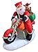 6 Foot Long Inflatable Santa Claus & Reindeer Riding Motorcycle